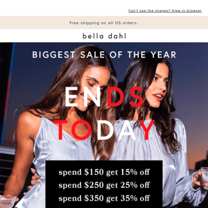Biggest Sale of the Year Ends Tonight - Up To 65% Off