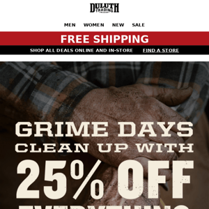 GRIME DAYS Sitewide Sale + FREE Shipping!