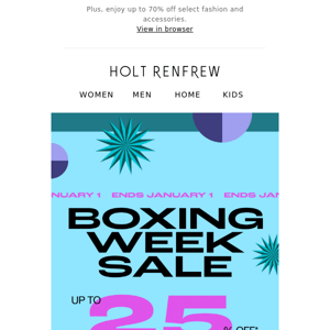 Have You Shopped the Boxing Week Sale Yet?