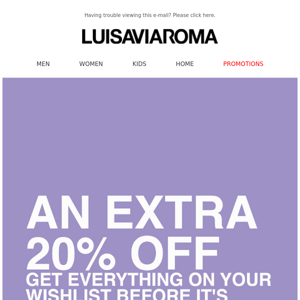 Great News! An EXTRA 20% OFF sale items