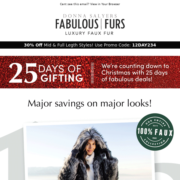 25 Days of Gifting! 🎁 Today: 30% Off Mid & Full Length Styles!