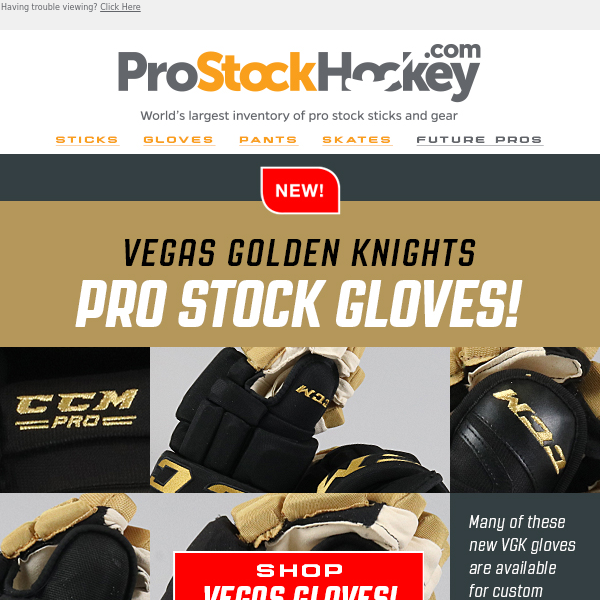 Vegas Golden Knights Pro Stock Gear - NHL Pro Stock Gear Team