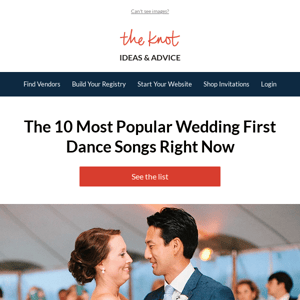 The most popular first dance song today is...