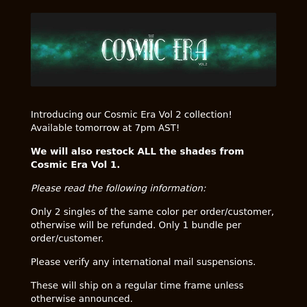 Introducing our Cosmic Era Vol 2 collection!