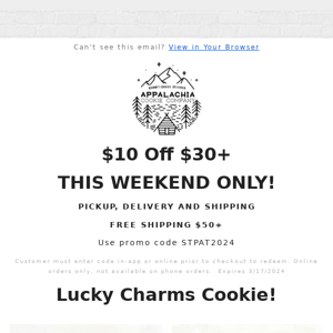 🍀 $10 of $30 🍪  Lucky Charms, Stuffed Oreo Crunch + more! This weekend ONLY! FREE shipping,