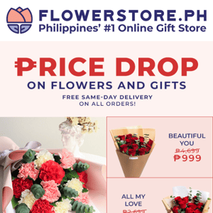 Get up to 79% OFF on flowers and gifts! 😍