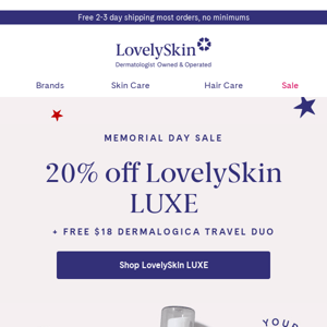 Head into summer with 20% off LovelySkin LUXE