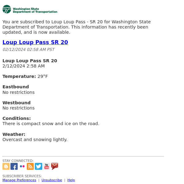 Loup Loup Pass SR 20