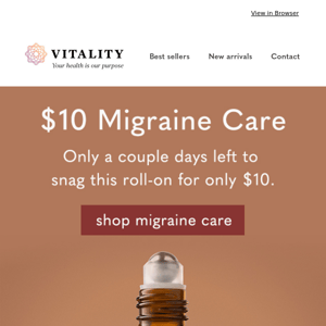 $10 Migraine Care - Ends tomorrow!