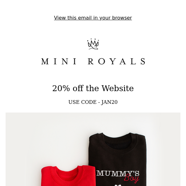 Enjoy 20% off the entire Website - Sale Starts now!