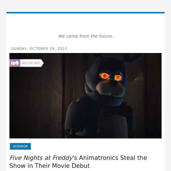 io9 on X: Five Nights at Freddy's Animatronics Steal the Show in
