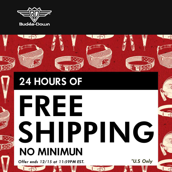 24 hrs only of free shipping