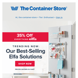 Don't Say You Missed It — 35% Off Best-Selling Elfa