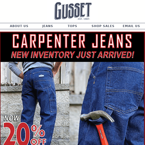 Gusset Carpenter Jeans Inventory just arrived!