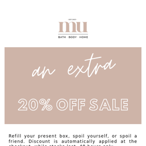 Take a Further 20% Off Sale!