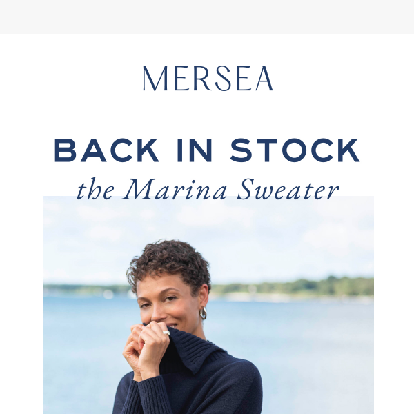 Back in stock: The Marina Sweater