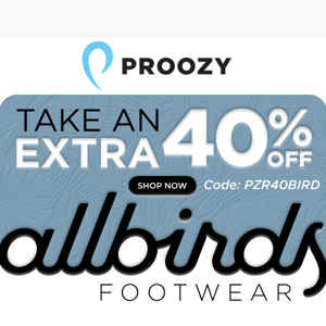 🤩 Get an extra 40% off on allbirds footwear! 🤩