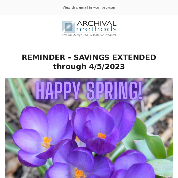 SAVINGS Extended through Wednesday, April 5th