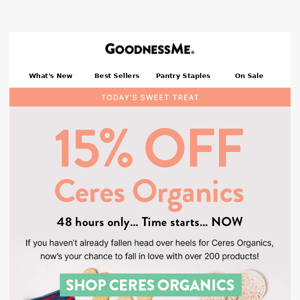 15% Off Ceres Organics Now