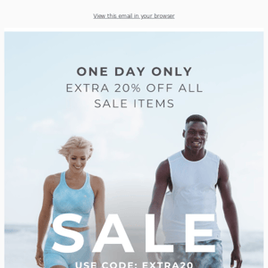 One Day Only! 20% Off Sale Items