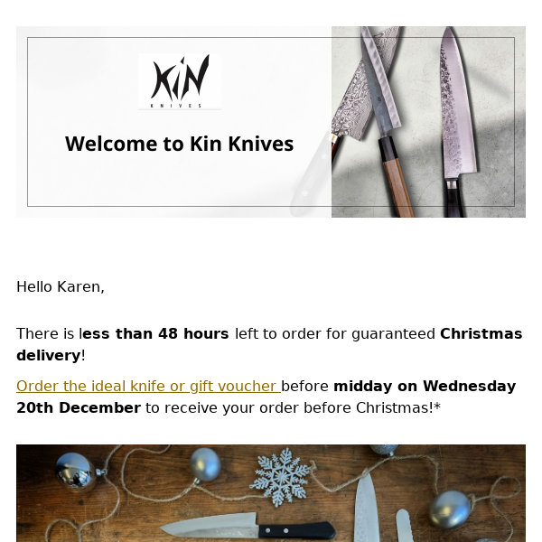 Last chance to order a Kin good Christmas gift! 🔪