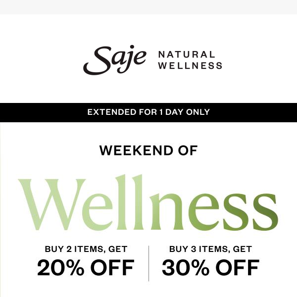 SALE EXTENDED: Up to 30% off 🌿