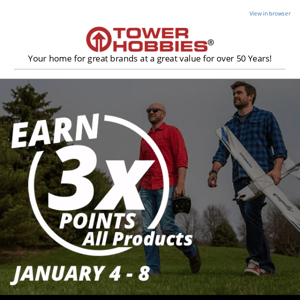 Loyalty Club members Earn 3X Points on all Products through January 8th.