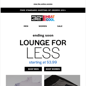 Ending Soon | $3.99 + Up Lounge Sale | Shop $3.99 Tees, $4.99 Sleep Bottoms + Much More