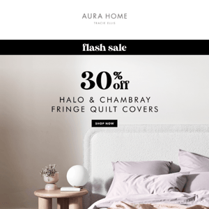 🌟🌟 FLASH SALE 30% off Halo + Chambray Fringe Quilt Covers 🌟🌟