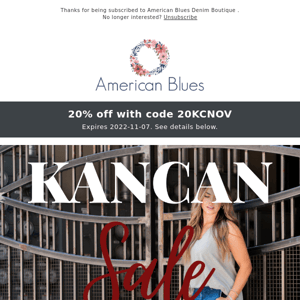 KanCan SALE - 20% OFF ALL STYLES