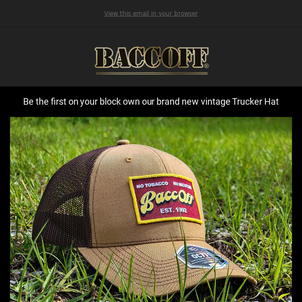 New BaccOff Vintage Trucker Hat
