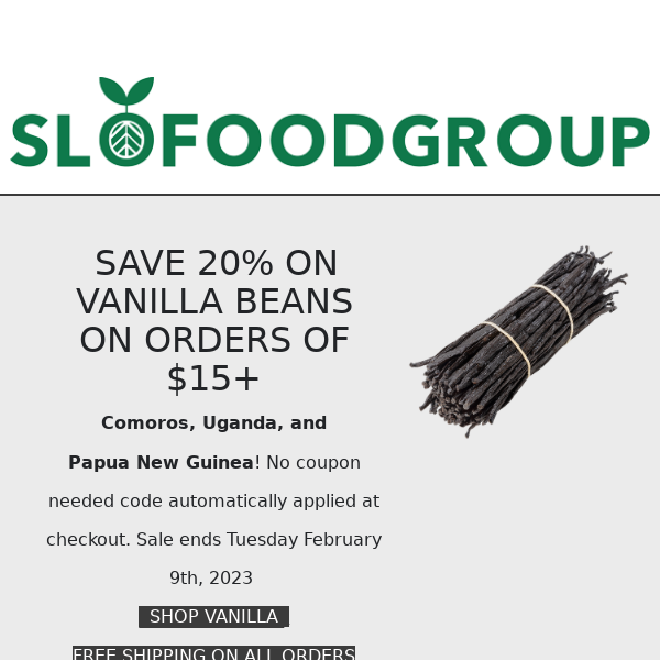 20% off select vanilla beans 🥳 ending Feb 9th