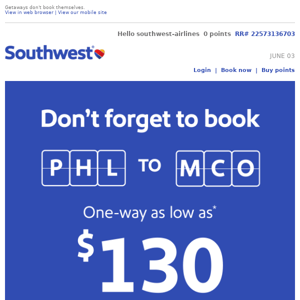 Book your low fare to Orlando!