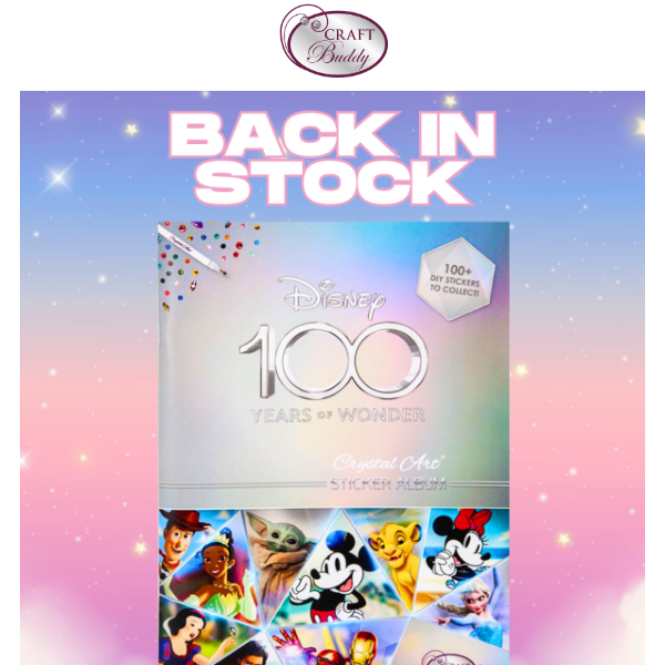 Disney 100 Crystal Art Sticker Pack – Craft Buddy