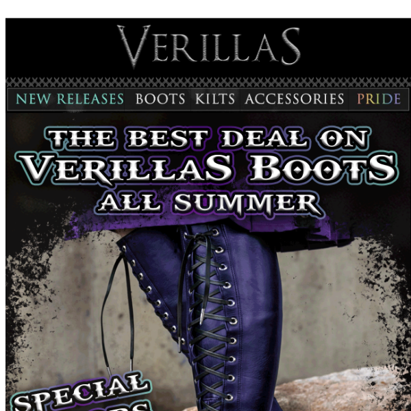 Verillas deal of the month: Half Price Custom Boots. (Omg it’s finally happening!)