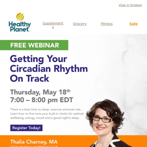 Registration! Thalia Charney, MA |  Getting Your Circadian Rhythm On Track