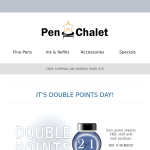 Earn Double Points today ONLY!