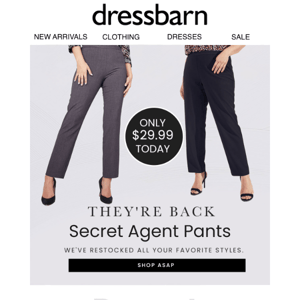 $29.99 Secret Agent! Grab your size ASAP!