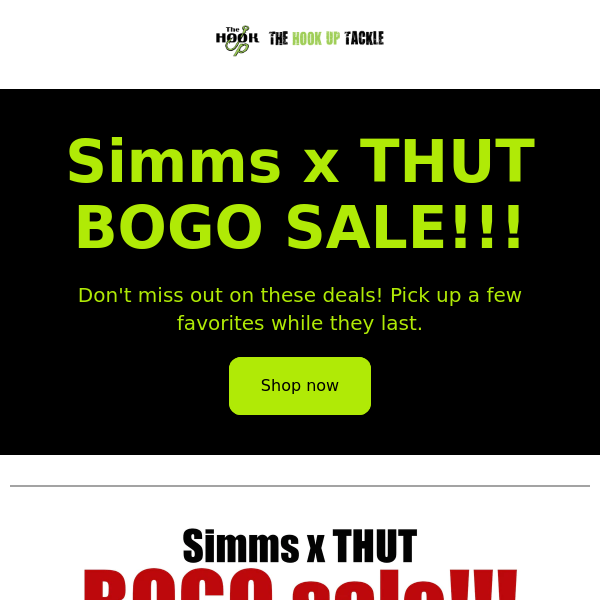 Simms BOGO sale starts now! - The Hook Up Tackle