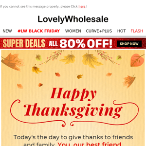 lovely-wholesale, Happy Thanksgiving! Open The Gift for U❤