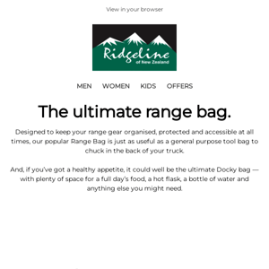 Now just £39.99,  the Ridgeline Range Bag.