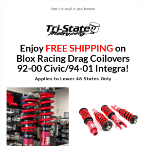 FREE SHIPPING on Blox Drag Coilovers 92-00 Civic/94-01 Integra!