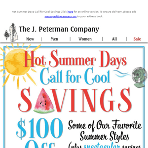$100 Off Some of Your Favorite Summer Styles