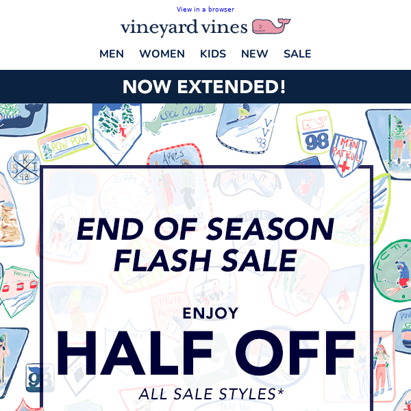 HALF OFF All Sale Styles EXTENDED