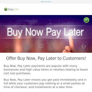 💵 Buy Now, Pay Later with WP EasyCart