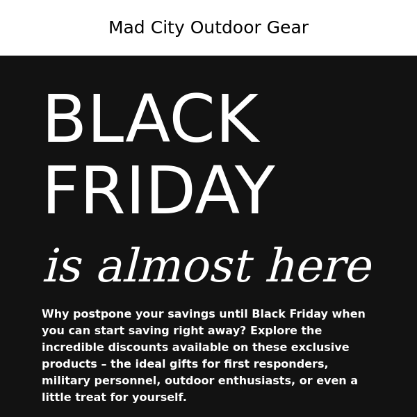 Why wait until Black Friday?