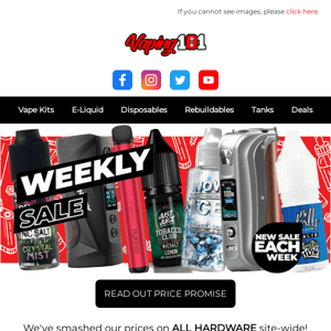 Weekly Sale | SxMini SL Class V2 | Oxva Unibox | Double Drip Nic Salts | Just Juice Nic Salts | Wow That's What I Call Ice & Much More