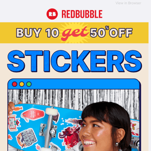 Buy 10 small stickers, save 50% 🎉 Durable, colorful & cute