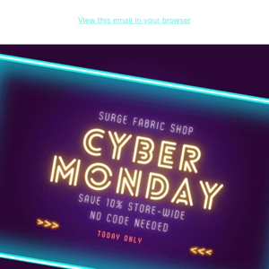 Cyber Monday! 10% Off Store-Wide! 1 DAY ONLY!