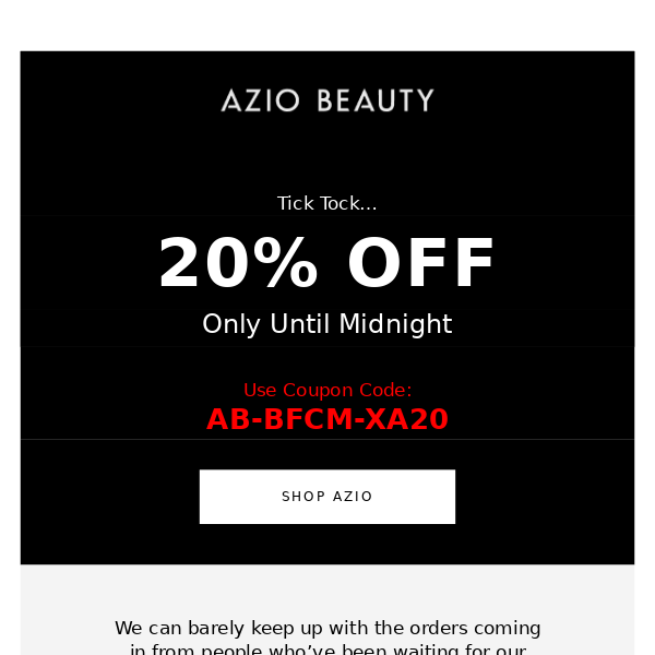 Extra 20% OFF: The price is going up tomorrow ⌛ - Azio Beauty